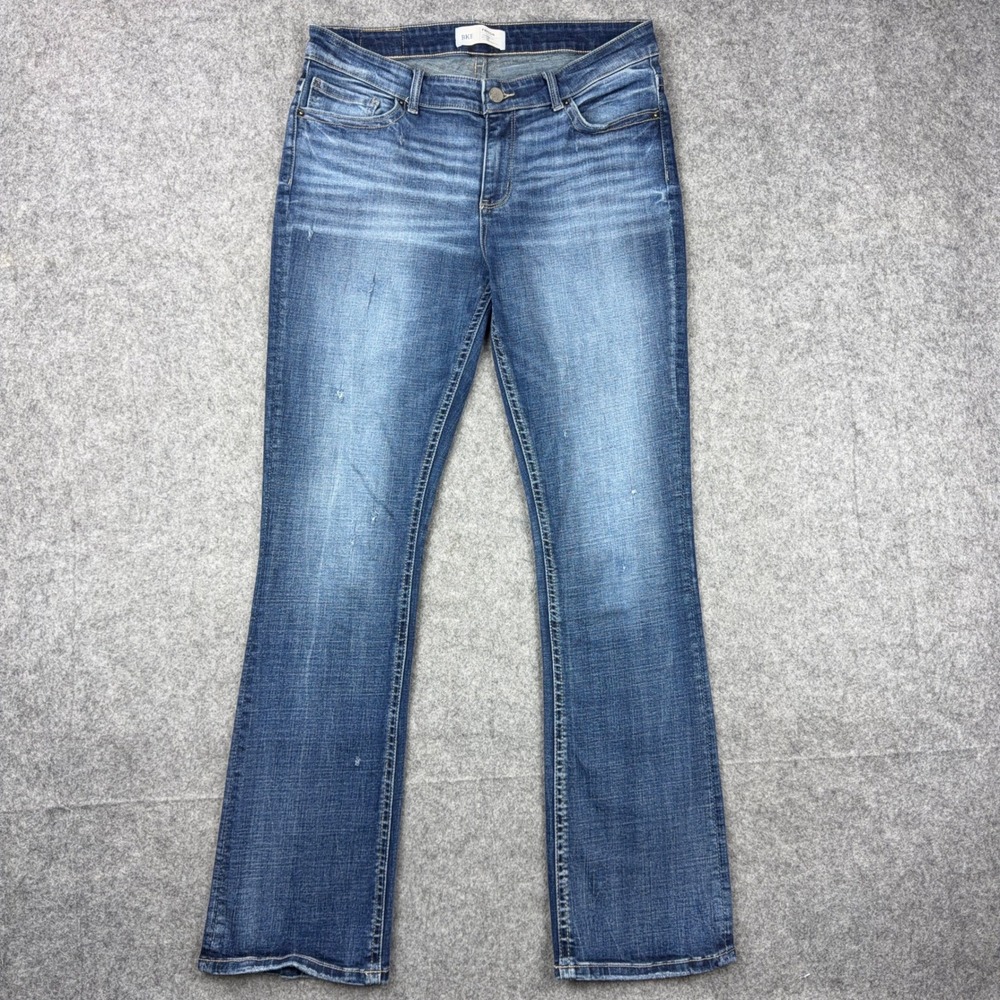 BKE Payton Jeans Womens 30x31 Blue Mid Rise Tailored Bootcut Stretch Denim Y2K